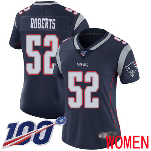 New England Patriots Football #52 100th Limited Navy Blue Women Elandon Roberts Home NFL Jersey->new england patriots->NFL Jersey